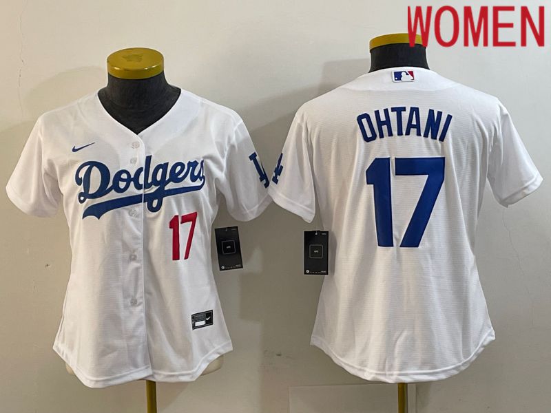 Women Los Angeles Dodgers #17 Ohtani White Nike Game MLB Jersey style 2
